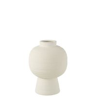 Vase lanterne argile blanc 