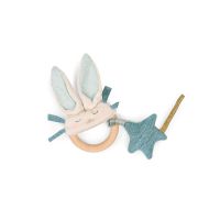 Hochet anneau bois lapin bleu 