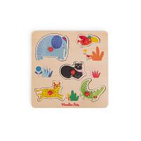 Puzzle encastrable en bois 5 animaux - Les Toupitis  